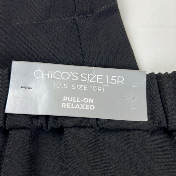 Chico’s New Women’s US 10R Black Pull-on Crepe The Front Ankle Relaxed Pant - Picture 5 of 9